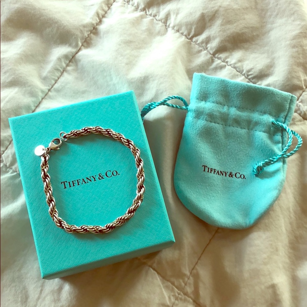 Sterling Silver 18K Gold Rope Twist Bracelet